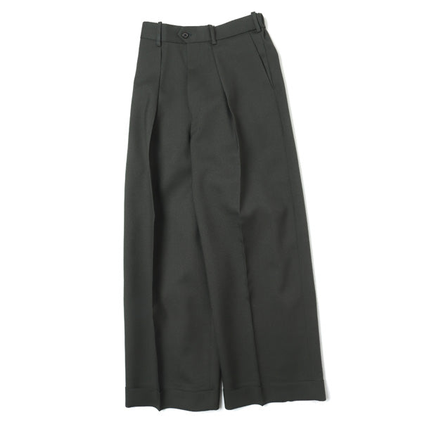 PLEATED WIDE TROUSERS ORGANIC WOOL HEAVY TROPICAL (A22A-04PT02C