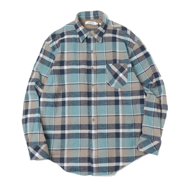 DWELLER B.D. SHIRT RELAXED FIT COTTON TWILL PLAID (S4006