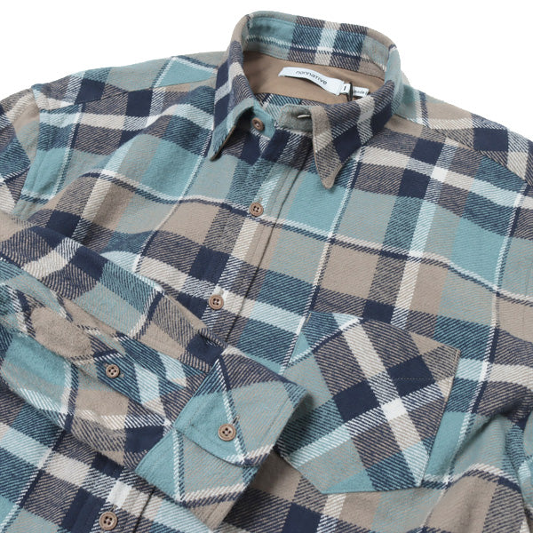 DWELLER B.D. SHIRT RELAXED FIT COTTON TWILL PLAID (S4006