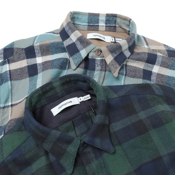 DWELLER B.D. SHIRT RELAXED FIT COTTON TWILL PLAID (S4006