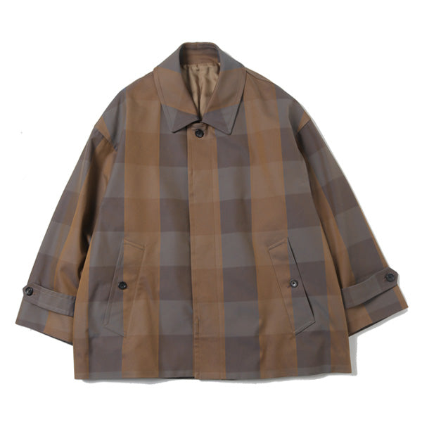 Check Gabardine Oversized Short Coat (GM211-10057) | Graphpaper