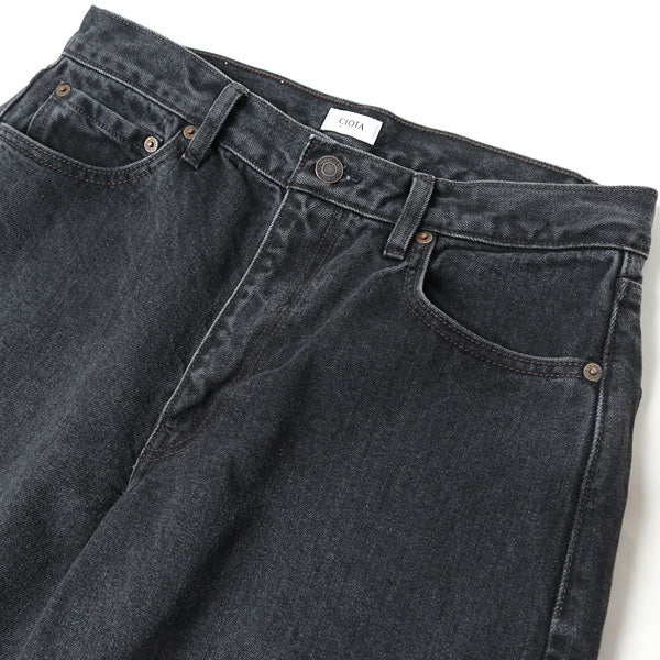 CIOTA】ブラック スビンコットン 13.5oz ワイドテーパードデニム