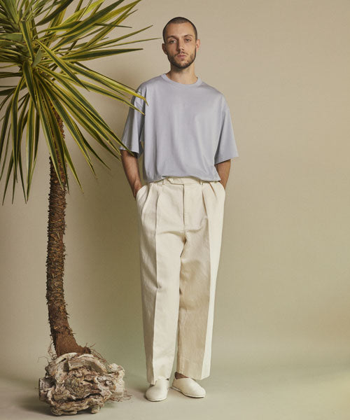 DOUBLE PLEATED TROUSERS HEMP ORGANIC COTTON DRILL