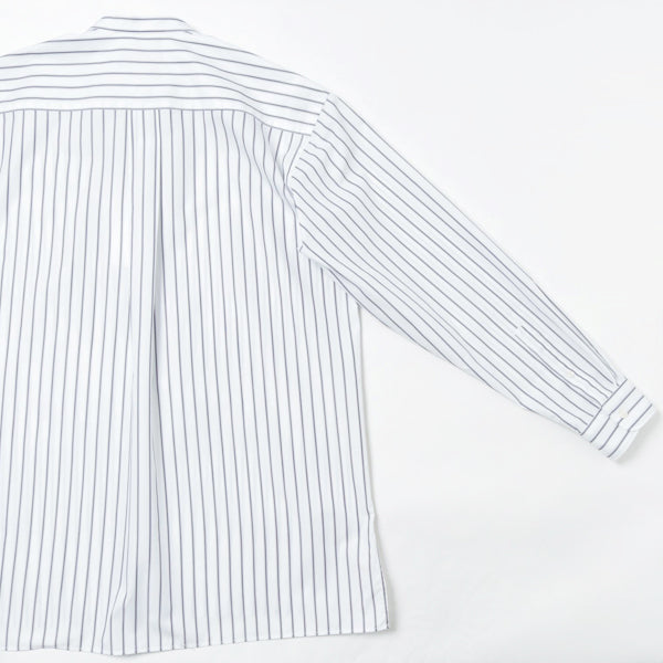 BAND COLLAR L/S SHIRT(STRIPE)