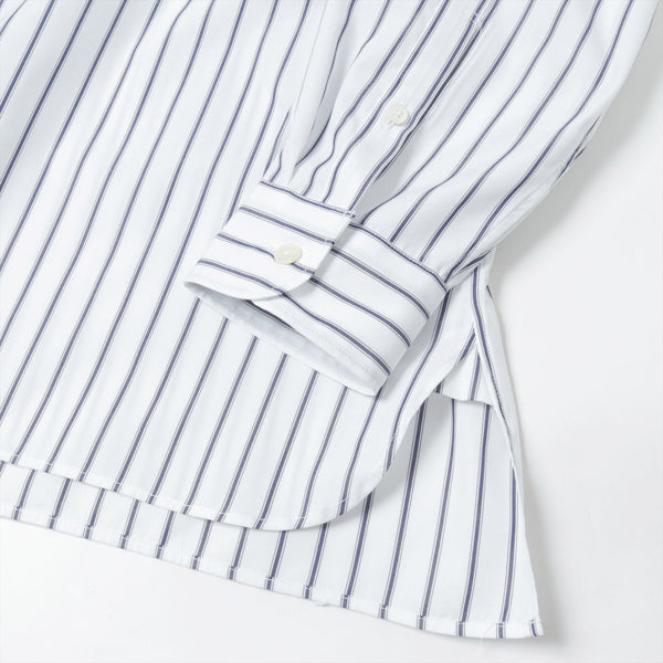 BAND COLLAR L/S SHIRT(STRIPE)