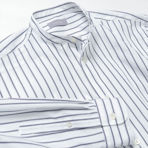 BAND COLLAR L/S SHIRT(STRIPE)