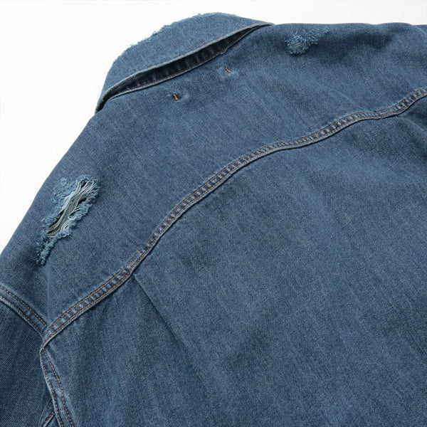 DAMAGED SILK DENIM JACKET (21SS05BL114) | doublet / ジャケット (MEN) | doublet 正規取扱店DIVERSE