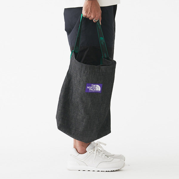 The north face purple label denim store logo tape tote