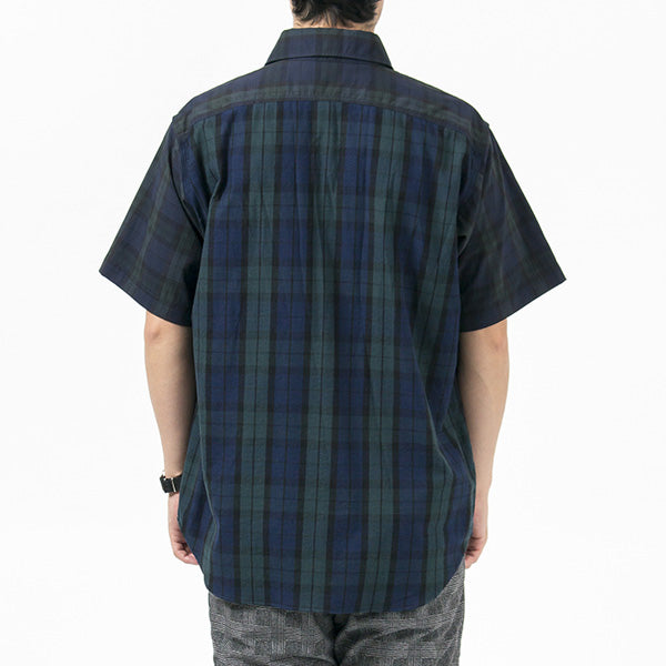 nanamica H/S Check Wind Shirt シャツ S 緑 紺