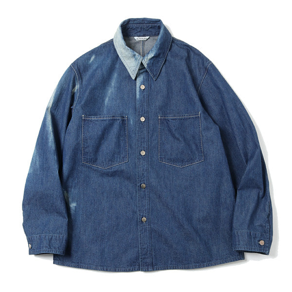 SUN FADE BLEACH LIGHT DENIM SHIRTS BLOUSON (A21SB01PD) | AURALEE