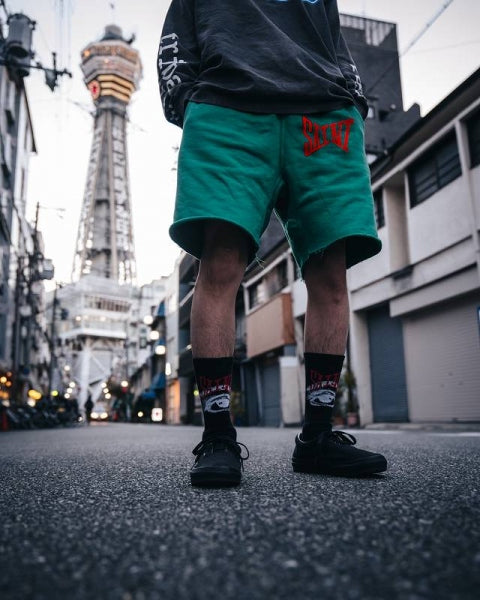 SWEAT SHORTS / LOGO / GREEN (SM-S22-0000-050) | Saint Mxxxxxx