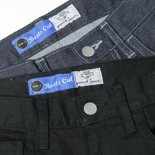 約40cm股上gourmet jeans グルメジーンズ TYPE-1 BOOTS CUT ブーツカット ストレッチデニムパンツ 32 ブラック 5ポケット TYPE-01 ボトムス【gourmet jeans】