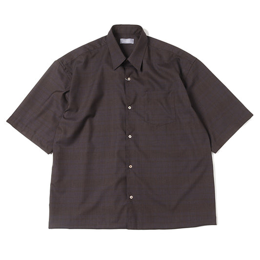 WOOL RAYON CHECK OVERSIZED S/S SHIRT