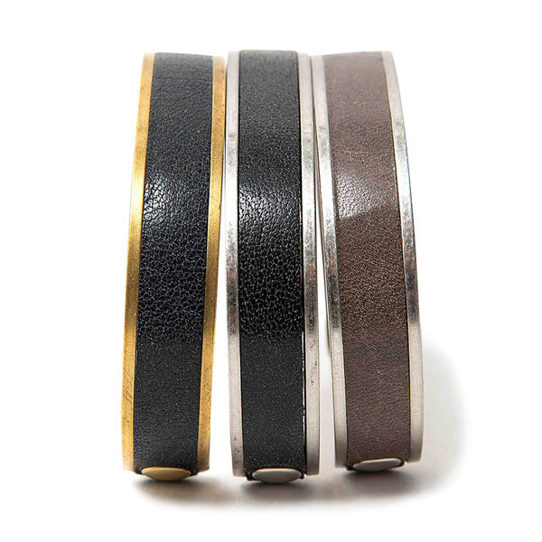 BRASS BRACELET S with OILED COW LEATHER (A3312) | hobo