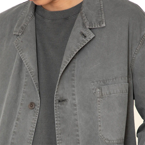 ARTISAN SHOP COAT COTTON TWILL CHARCOAL DYED (HB-J3601) | hobo