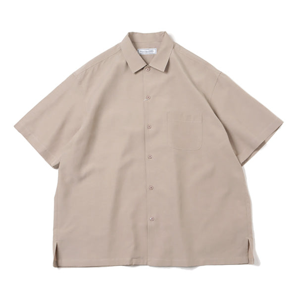 COTTON LINEN S/S OPEN COLLAR SHIRT (221-60304) | UNIVERSAL