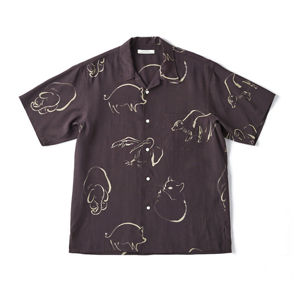 ORIGINAL PRINTED OPEN COLLAR SHIRTS (DRAWING) S/S (221OJ-SH10