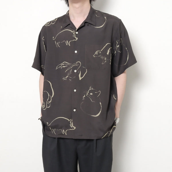 ORIGINAL PRINTED OPEN COLLAR SHIRTS (DRAWING) S/S (221OJ-SH10