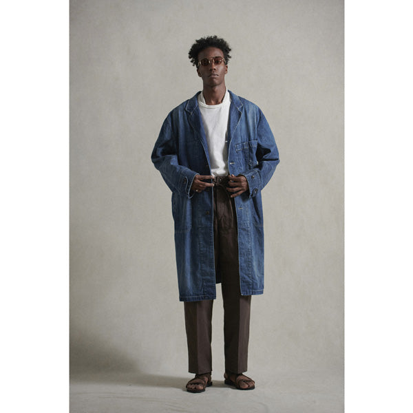 OLD JOE - ROPED WAIST ATELIER COAT (SCAR FACE) - INDIGO-