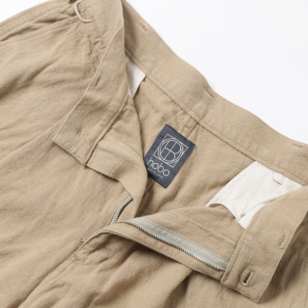 ARTISAN TUCK SHORTS LINEN COTTON TWILL HAND DYED