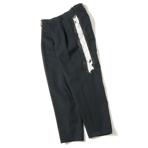 LINED CHAOS EMBROIDERY WIDE TAPERED TROUSERS (19AW13PT108 