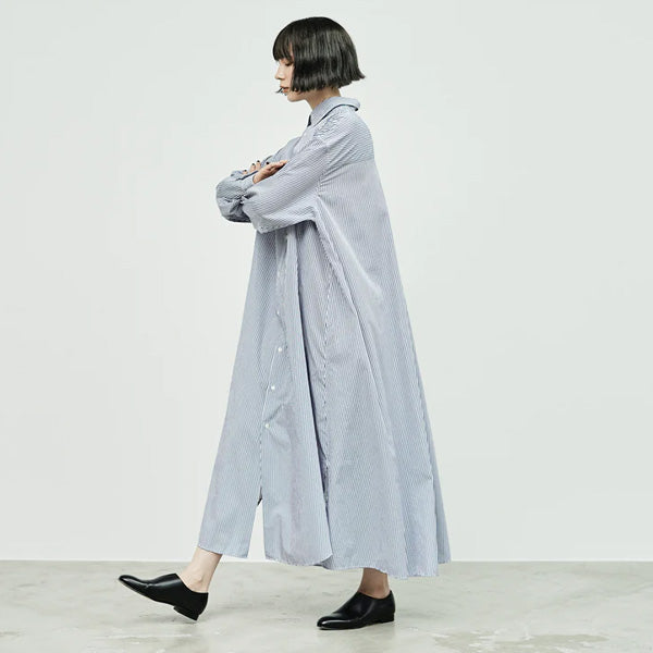 Graphpaper） Broad Stripe Regular Oversized Shirt Dress (GL231