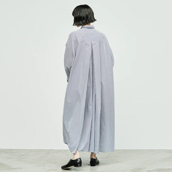 Graphpaper） Broad Stripe Regular Oversized Shirt Dress (GL231