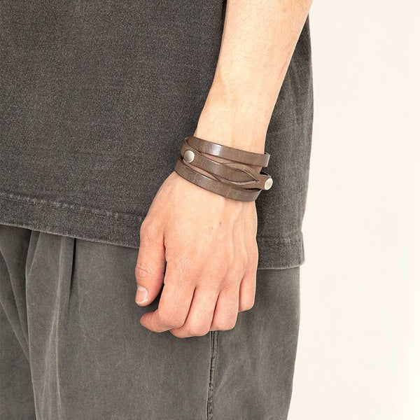 TRIPLE WRAP BRACELET OILED COW LEATHER