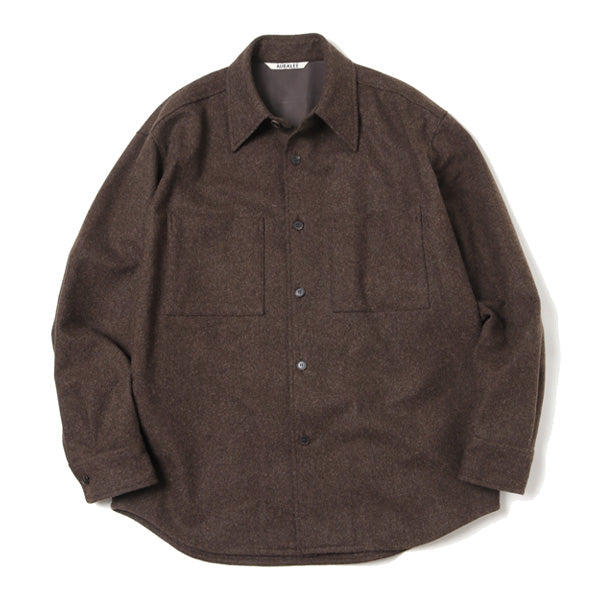 AURALEE SUPER MILLED SHETLAND WOOLSHIRTS - シャツ