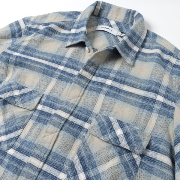 WORKER L/S SHIRT COTTON TWILL OMBRE PLAID (NN-S4118) | nonnative 