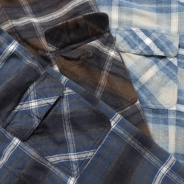 WORKER L/S SHIRT COTTON TWILL OMBRE PLAID (NN-S4118) | nonnative