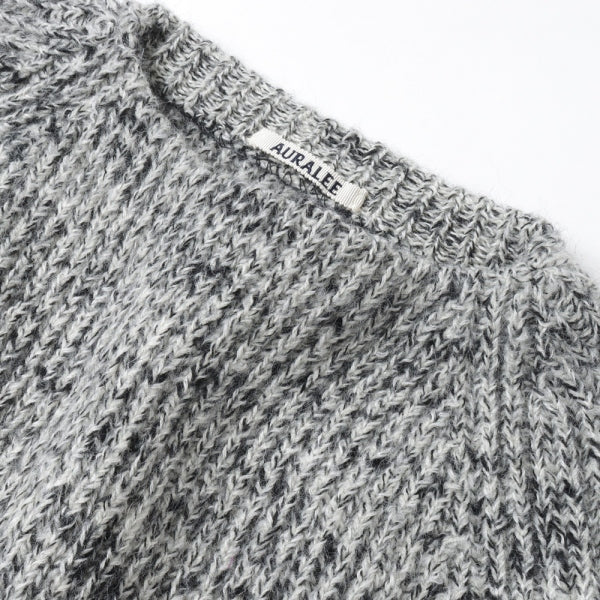 WOOL BABY ALPACA MIX RIB KINT P/O (A22AP02BL) | AURALEE / トップス