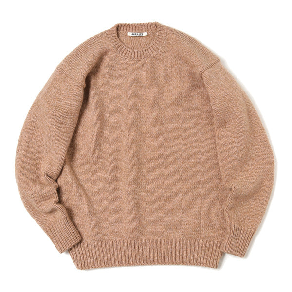 CAMEL WOOL MIX KNIT P/O (A20AP02CW) | AURALEE / トップス (MEN