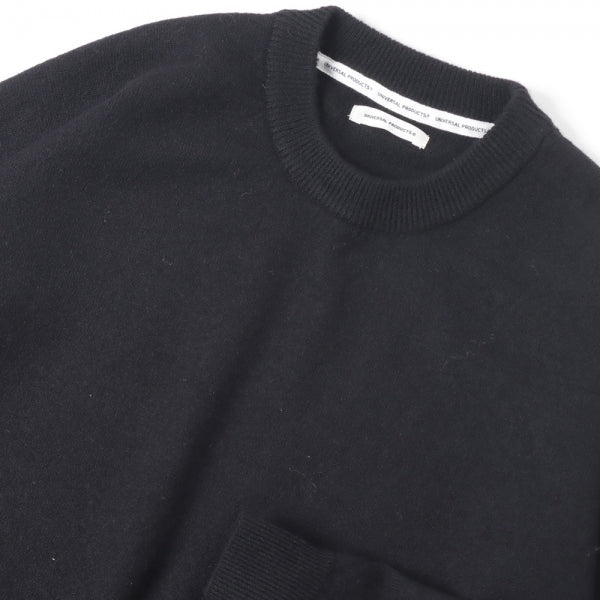 FELTED MERINO WOOL CREW NECK KNIT (223-60201) | UNIVERSAL PRODUCTS