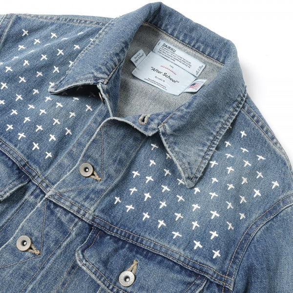 Cross Embroidery Vintage Denim Jacket (22AW D-1) | DAIRIKU