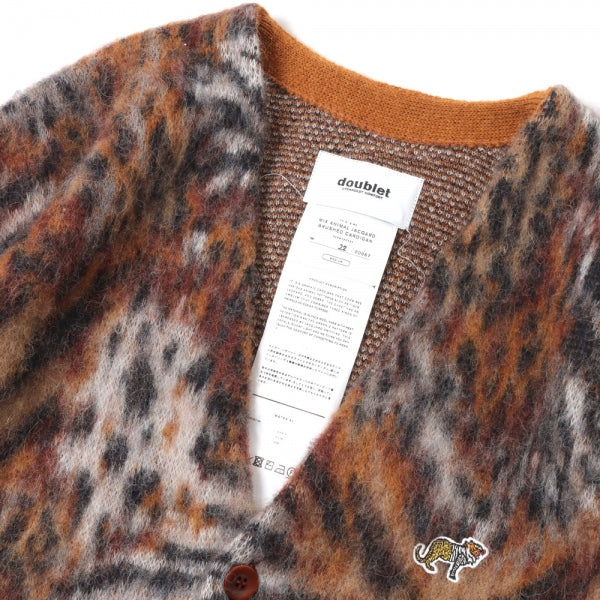 MIX ANIMAL JACQUARD BRUSHED CARDIGAN (22AW75KN94) | doublet