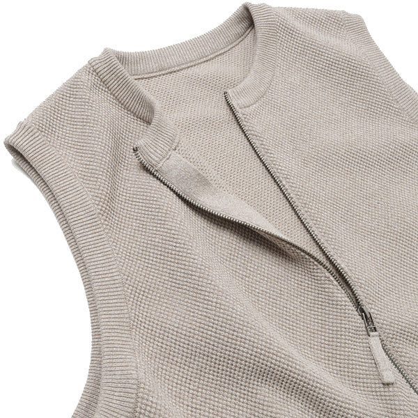 Moss Stitch Zip Vest (2201-003) | crepuscule / トップス (MEN