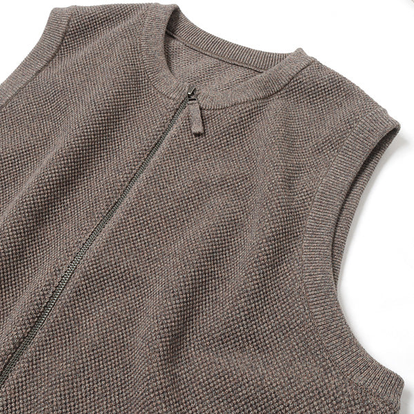 Moss Stitch Zip Vest (2201-003) | crepuscule / トップス (MEN