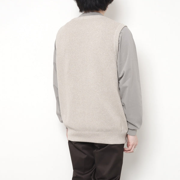 Moss Stitch Zip Vest (2201-003) | crepuscule / トップス (MEN