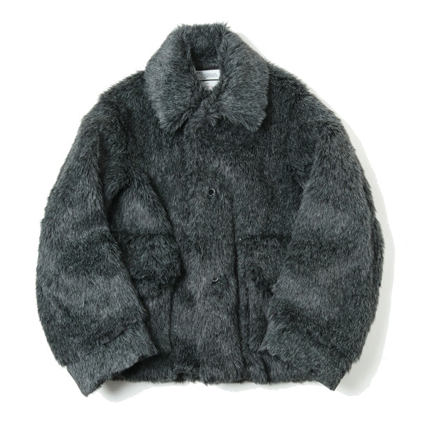 メンズDAIRIKU vinyl patch fur coat