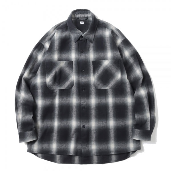ファッションETS.MATERIAUX Ombre Check Flannel Shirts