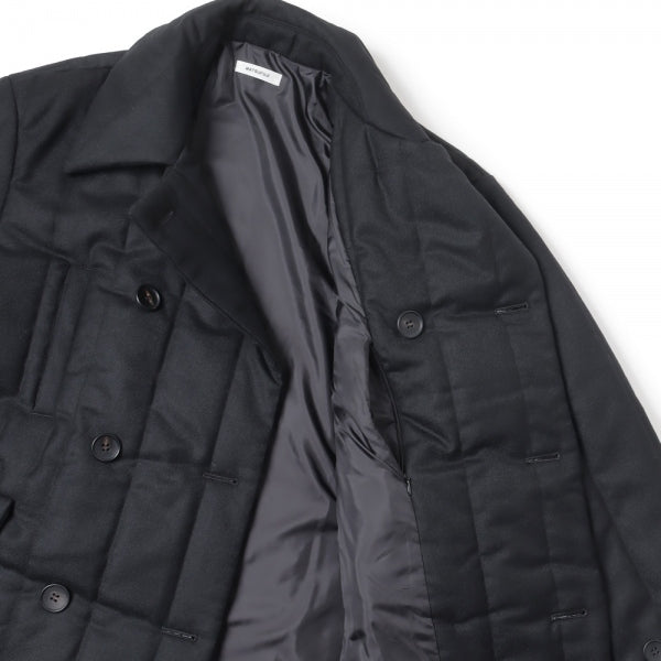 Wool Stripe Quilted Double-Breasted Coat (M223-0201) | MATSUFUJI