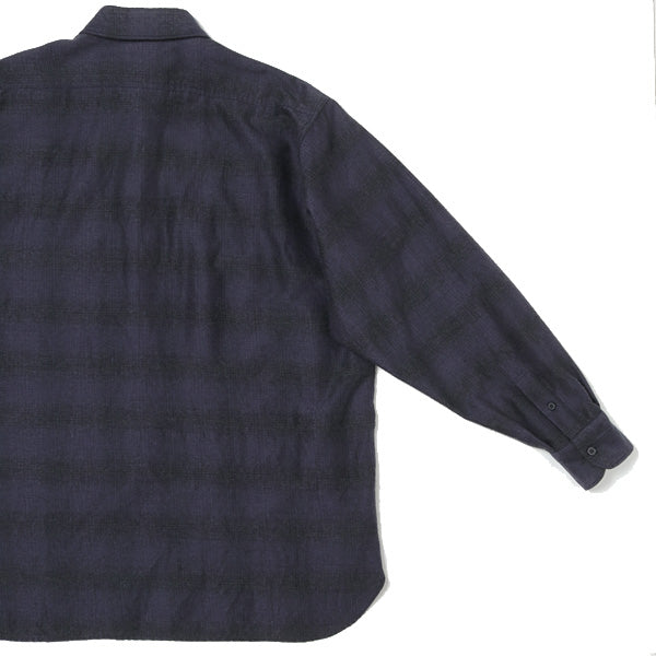 COMOLI （ コモリ）U03-02010 Navy　ウールシルク　 ワークシャツ 【007】