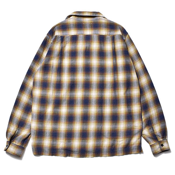 Ombre Check Flannel EMB Open Collar SH (2109-5008) | MINEDENIM