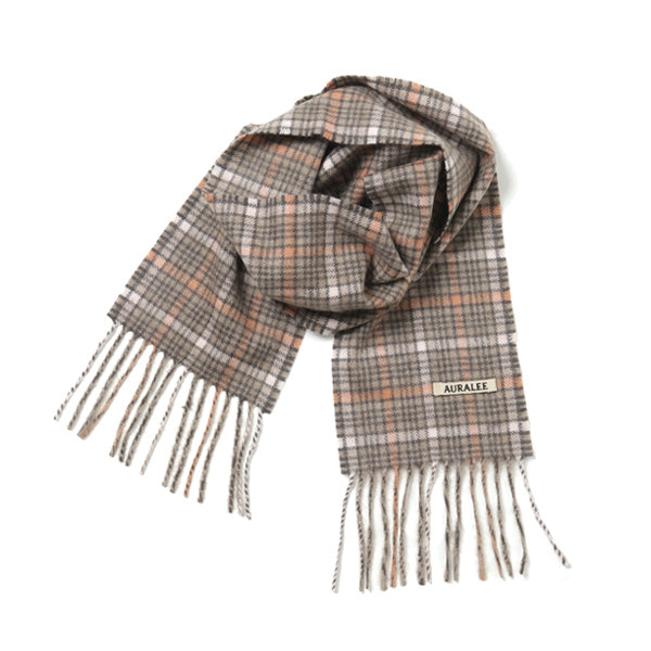 CASHMERE CHECK NARROW STOLE (A21AM01CS) | AURALEE / アクセサリー