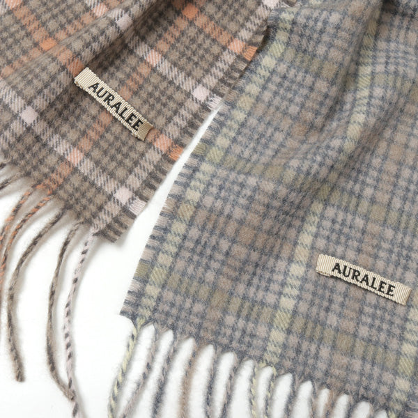 CASHMERE CHECK NARROW STOLE (A21AM01CS) | AURALEE / アクセサリー 