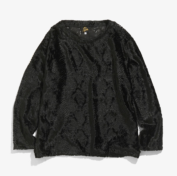 L/S U Neck Tee - Burnout Velvet (JO154) | NEEDLES / トップス (MEN