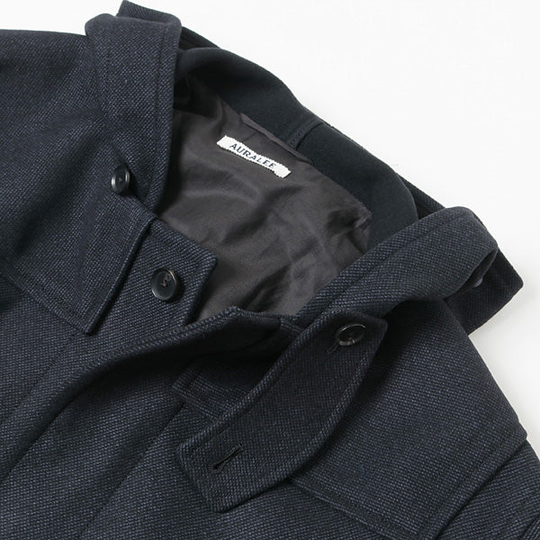 Wool silk melton duffle sales coat