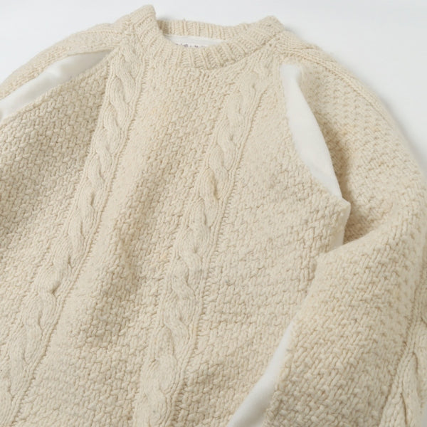 Fisherman Sweater - Covered Sweater OFF WHITE (LQ299 OFF WHITE/L 