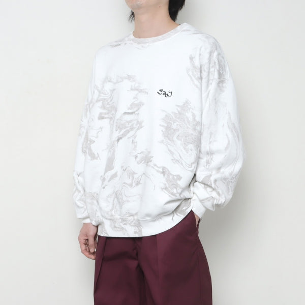 WABI SABI CREW NECK SWEAT -Marble Dye - (A-31819) | saby